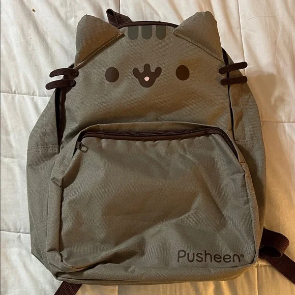 Pusheen Gray Cat Face Backpack - Picture 1 of 4